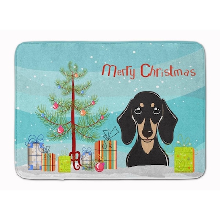 Carolines Treasures Christmas Tree Black and Tan Dachshund Machine Washable Memory Foam Mat BB1587RUG
